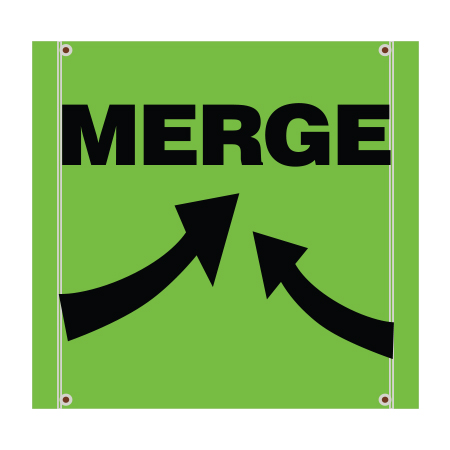 BS03 Merge - Hi Vis Green Banner Square 30" x 30"