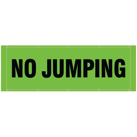 BH13 No Jumping - Hi Vis Green Banner Horizontal 84" x 30"