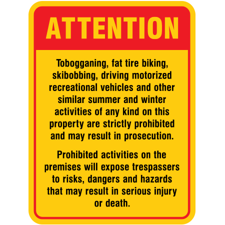 H598 Attention - Tobogganing, Fat Tire Biking, Skibobbing 18" x 24"