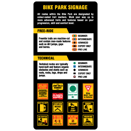B880 Bike Park Signage 18" x 36" Aluminum