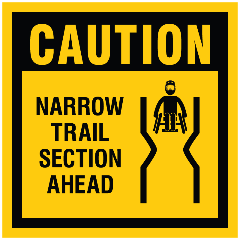 B478 aMTB Caution - Narrow Trail Section Ahead 12" x 12" Coroplast