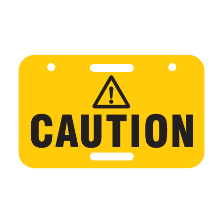 D05 Caution - Yellow Rectangle Disc 11.5" x 7"