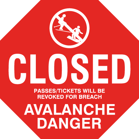 D36 Closed Avalanche Danger - Red Octagon Flip Discs 18" x 18"