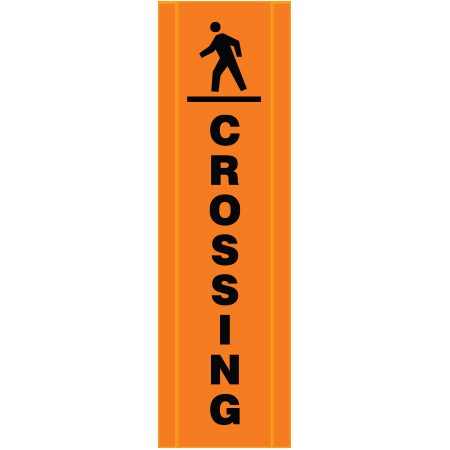 BV16 Pedestrian Crossing - Hi Vis Orange Banner Vertical 18" x 60"