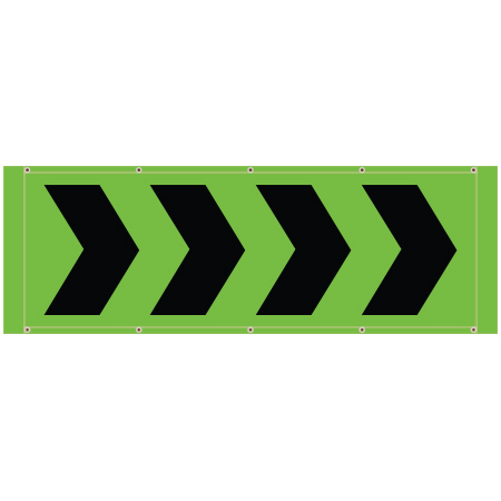 BH20 Chevrons Facing Right or Left - Hi Vis Green Banner Horizontal 84" x 30"