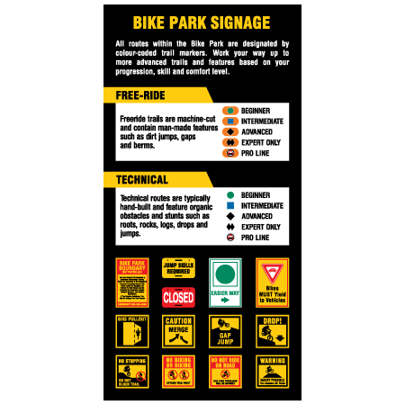 B880 Bike Park Signage 18" x 36" Coroplast