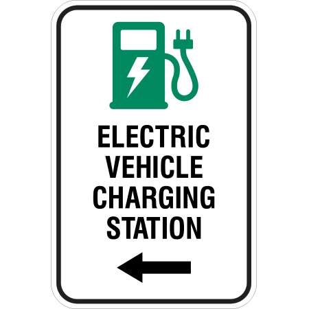 S601 Electric Vehicle Charging with Arrow 18" x 24"