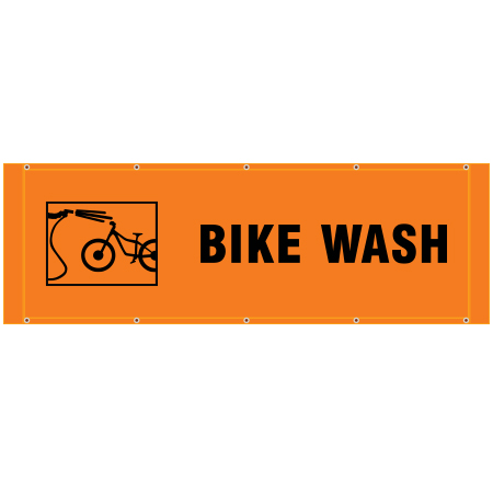 BH51 Bike Wash - Hi Vis Banner Horizontal 84" x 30"
