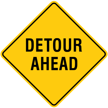 S502 Detour Ahead 24" x 24"