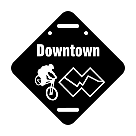 E103 Mountain Bike Trail Name with Symbol - Double Black Diamond Disc 11.5" x 11.5"