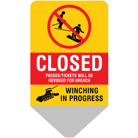 H506 Closed - Winching in Progress, Passes/Tickets will be Revoked 18" x 31"