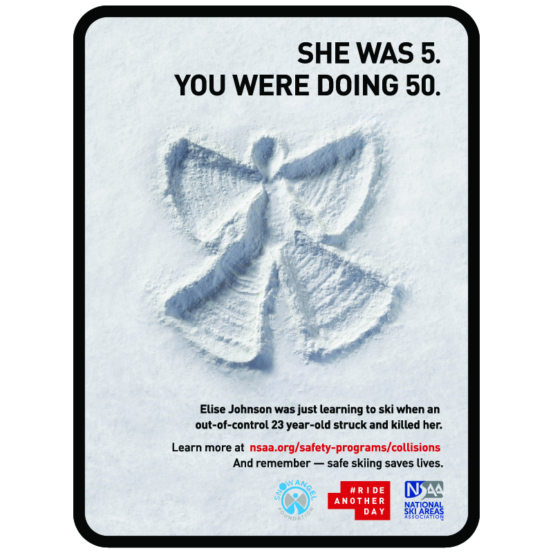 H180 She Was 5. You Were Doing 50. - Snow Angel Foundation Sign 18" x 24"