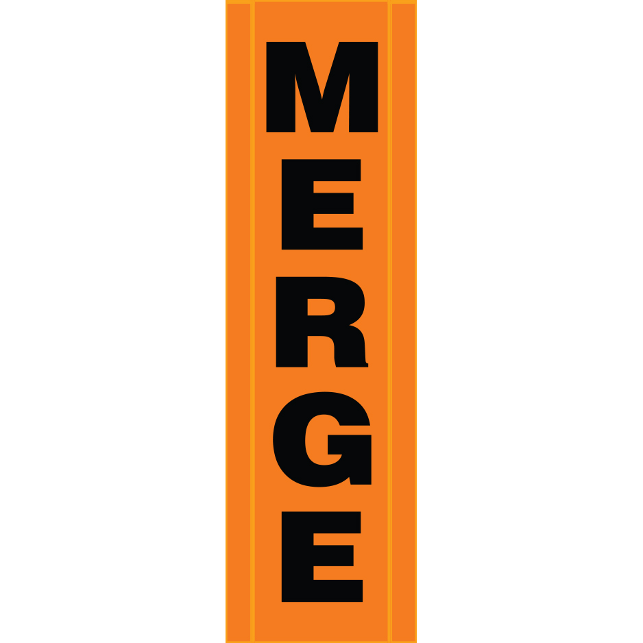 BV01 Merge - Hi Vis Orange Banner Vertical 18" x 60"