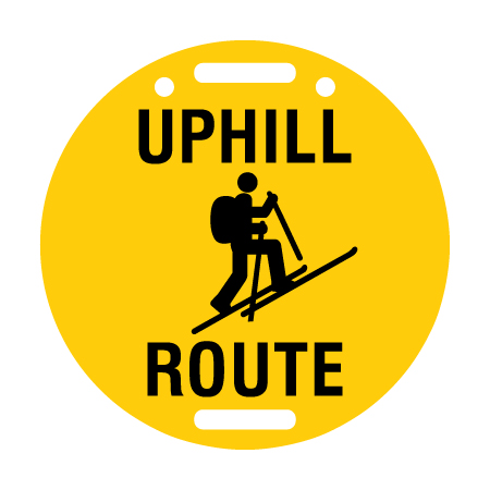 D65 Uphill Route - Yellow Circle Disc 11.5" x 11.5"