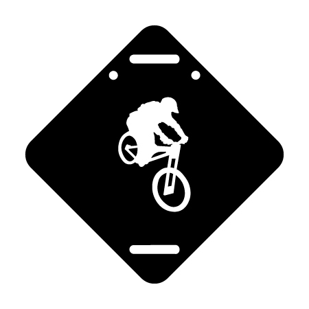 E118 Mountain Bike Symbol - Black Diamond Disc 11.5" x 11.5"