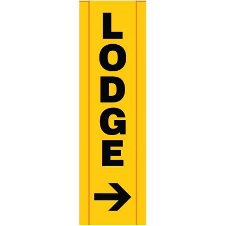 BV14 Lodge with Right Arrow - Yellow Banner Vertical 18" x 60"