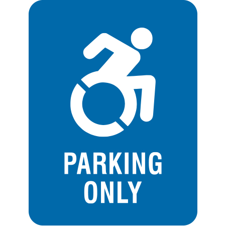 S124 Accessible Parking Only with Accessibility Symbol 18" x 24"