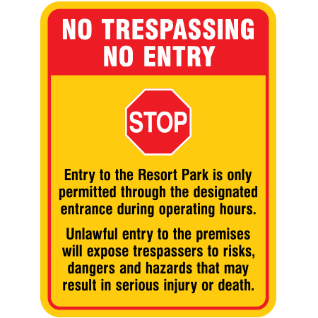 H599 No Trespassing No Entry 18" x 24"