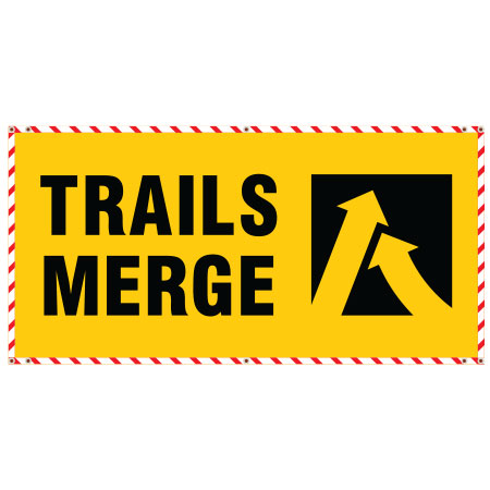 BG02 Trails Merge - Yellow Ticker Tape Banner Rectangle 72" x 36"