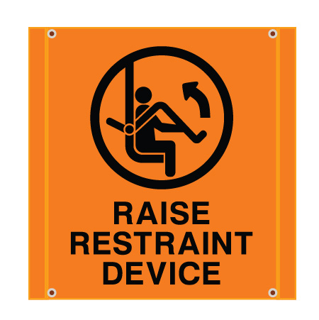 BS17 Raise Restraint Device - Hi Vis Orange Banner Square 30" x 30"