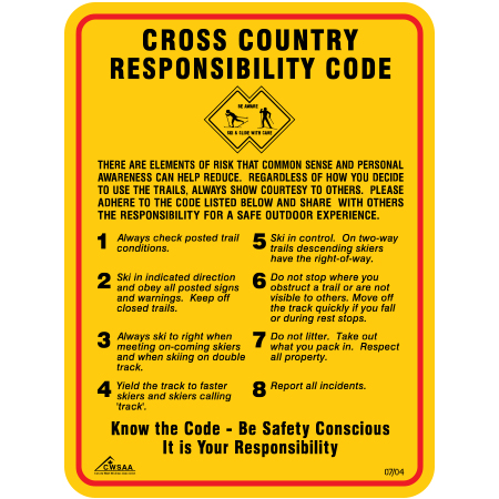 W100 Cross Country Responsibility Code - CWSAA/OSRA Version 18" x 24"