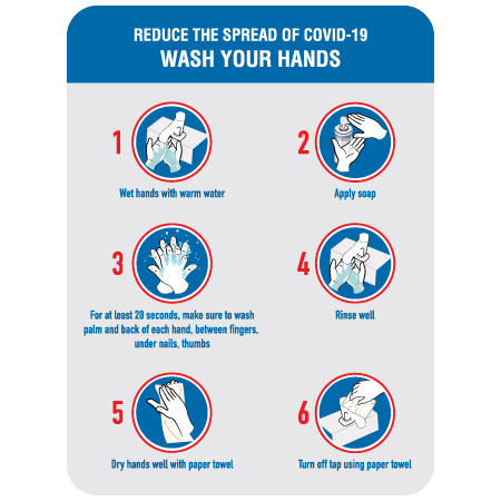 F066 Reduce the Spread Wash Your Hands 18" x 24"