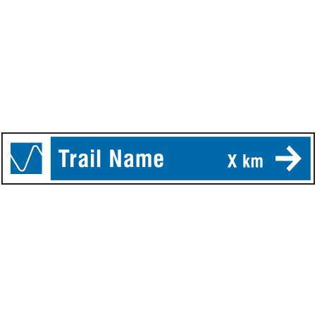 W161 Blue Nordic Trail Sign with Custom Name 36" x 6"