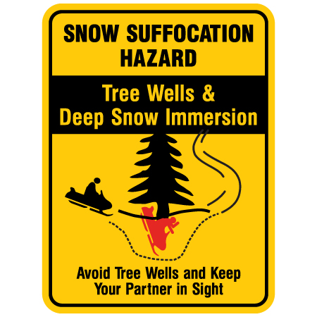 H137v Snow Suffocation Hazard with Snowmobile 18" x 24"