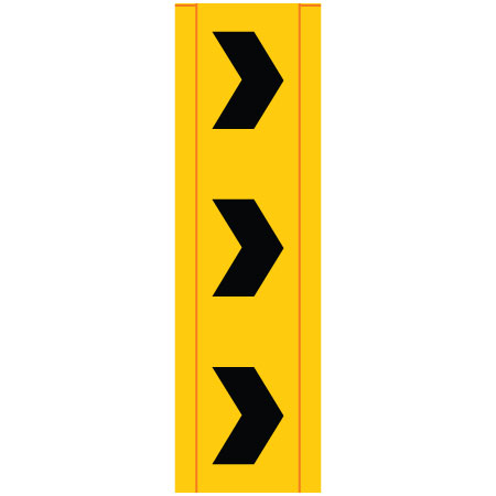 BV13 Chevrons Right - Yellow Banner Vertical 18" x 60"