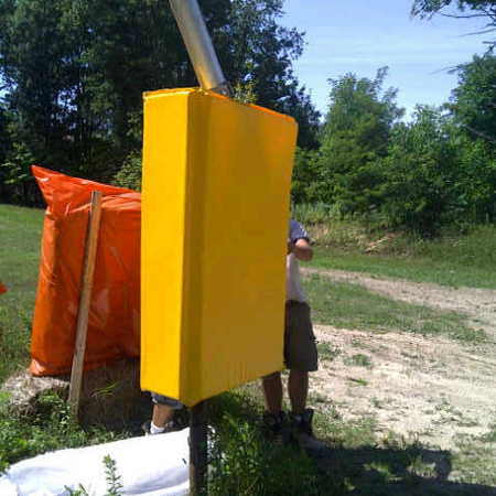 Sectional Hydrant Gun Pads - No Lid 60" x 5' (24"/12"/24") x 2" Closed Cell Foam