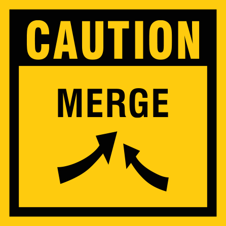 B402 Caution - Merge