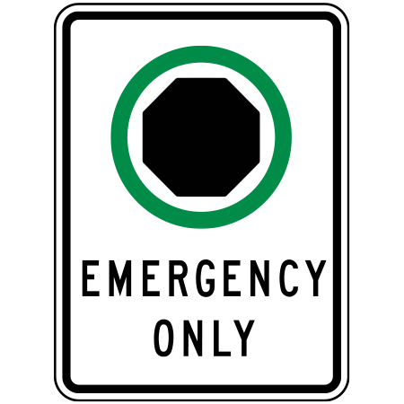 P-050 Emergency Stopping Only 18" x 24" ASTM 1 Engineer Grade Reflective