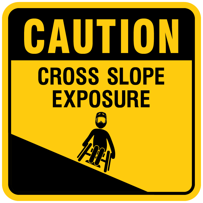 B476 aMTB Caution - Cross Slope Exposure 12" x 12" Aluminum