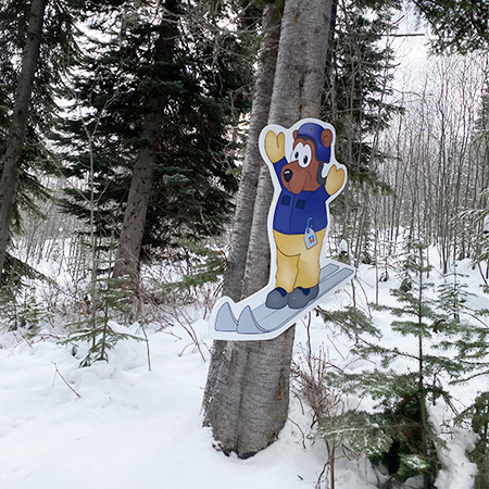 Bear Character Cutout at Kicking Horse Mountain Resort.. Click to expand image
