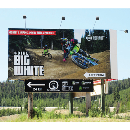 Large Format and billboards signs are top quality and durable with full colour printing. Short and long term use for a multitude of applications. Made by Inter-Mtn. Enterprises.. Click to expand image