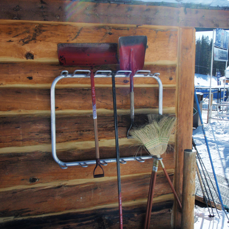 Inter-Mtn.'s lift hut organizers are durable, lightweight, and functional. Safety lugs for spacing ensure no sharp edges or points. Standard size 4’ long or custom. Available in a freestanding unit or wall mounted.. Click to expand image