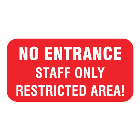 S419 No entrance staff only, restricted area, 12 x 6. Reflective Aluminum Sign, message for all parks, recreational facilities, municipal, city, town. Rules and conditions of your specific area, jurisdiction, produced by Inter-Mtn.. Click to expand image