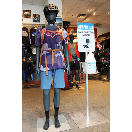 Aluminum Hand Sanitizer Stand - Freestanding 60" Tall with a 12" x 18" Sign Panel.. Click to expand image