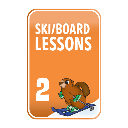KS23 12" x 18" (actual size 30x45cm) Aluminum Sign -Ski/Board Lessons 2, with "character" Skier.. Click to expand image