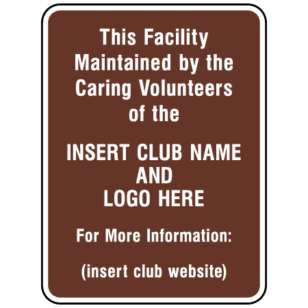 This facility maintained by the caring volunteers of the snowmobile club with logo. aluminum sign by Inter-Mtn. that is made for Snowmobile Clubs, ski resorts, and outdoor recreation. Click to expand image