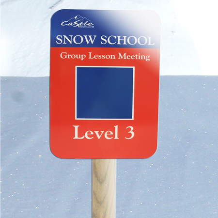 Custom Kid's Ski School 18" x 24" (actual size 45x60cm) Full Colour Print Aluminum Sign.. Click to expand image