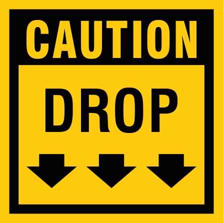 B412c 12" x 12" Coroplast Sign - Caution, Drop.. Click to expand image