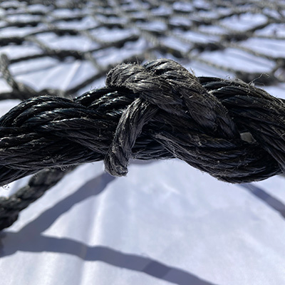 Fireman's Deceleration Nets (Poly Mesh) - ANSI Standard - 3/8" Poly Mesh Rope Black. Click to expand image