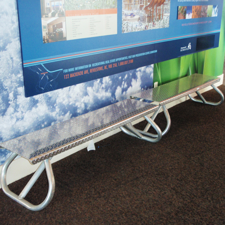 Aluminum 5' Bench with Checker Plate Top and Four Lugs.. Click to expand image