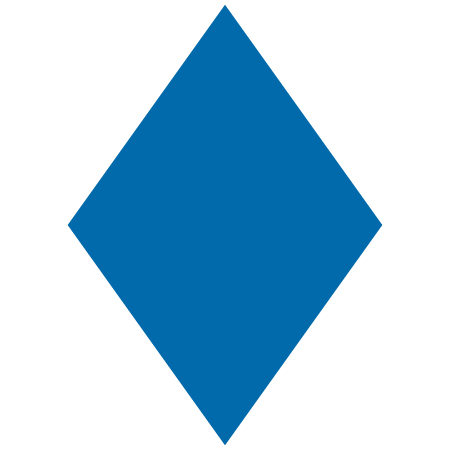 Trail markers in various colours for snowmobile trails - blue diamond. Click to expand image