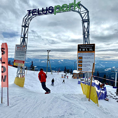 T05 36" x 58" Park Level Feature Sign, Choose Park Levels, Canadian Version, white reflective aluminum terrain park sign with rounded corners - ski area sign - Inter-Mtn.. Click to expand image