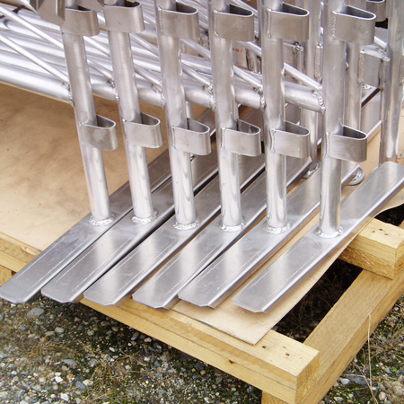 Aluminum Gate Replacement Foot - Weld on Style - Channel Foot.. Click to expand image