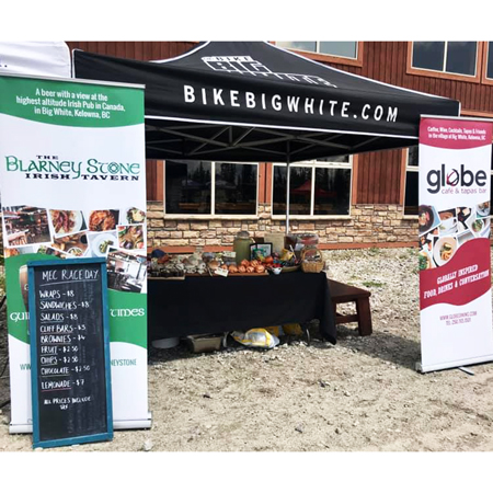Promotional pop-ups stands are quick and easy assembly, interchangeable skins are all made with non-curling fabric, including full size exhibition backdrops - Inter-Mtn. Enterprises.. Click to expand image