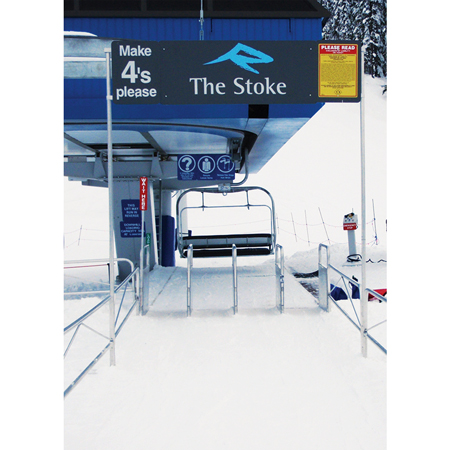 5 foot long Aluminium Overheads for Maze Gates - includes 18" tall sign frame, 2 of 10 x 1 1/4" diameter round foot poles and maze gate adapters for 2-4 gates.. Click to expand image
