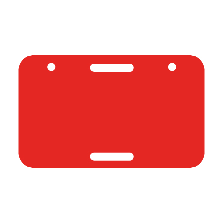 D14 Blank Red Rectangle Discs 11.5" x 7" polythylene disc, UV protected and cost effective marking signs, holes on top to hang from rope, slots top and bottom to fit over bamboo poles, trail and ability markers. Click to expand image
